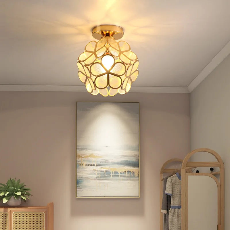 GlowBlossom Crystal Petal Ceiling Light | LED Flower Chandelier