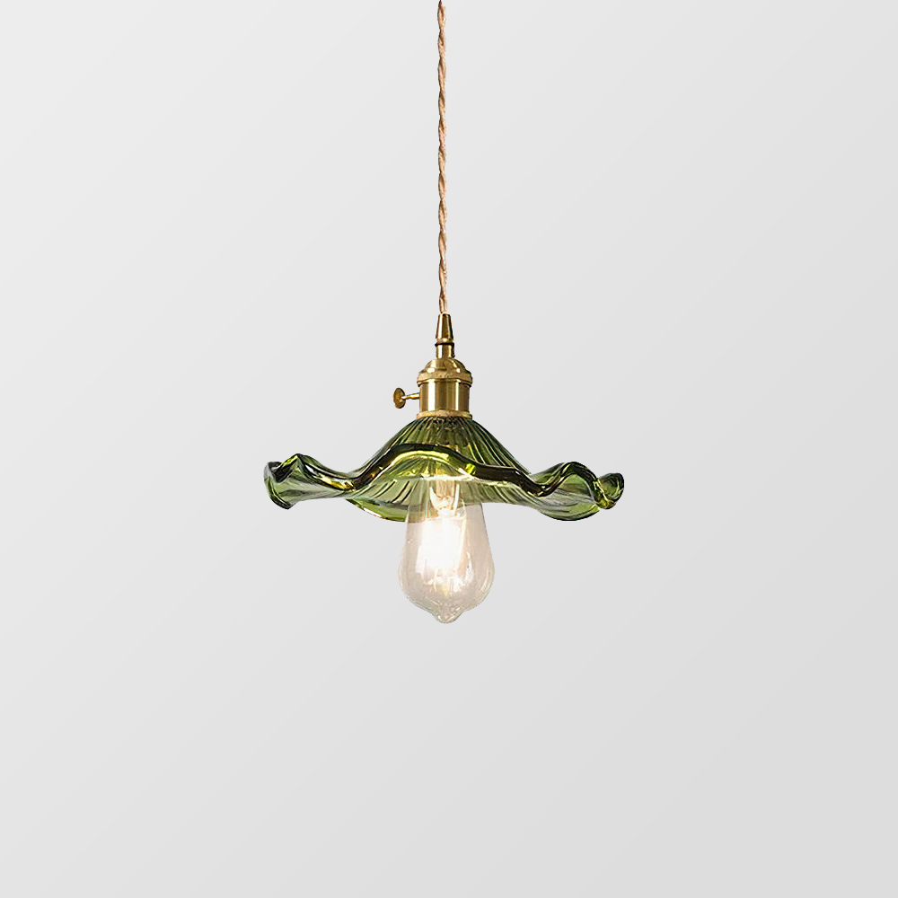 Glass Pendant Light - Elegant Floral LED Ceiling Fixture