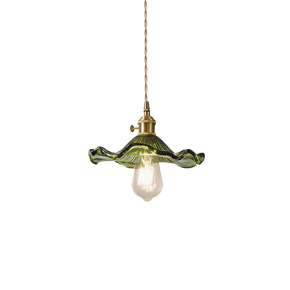 Glass Pendant Light - Elegant Floral LED Ceiling Fixture