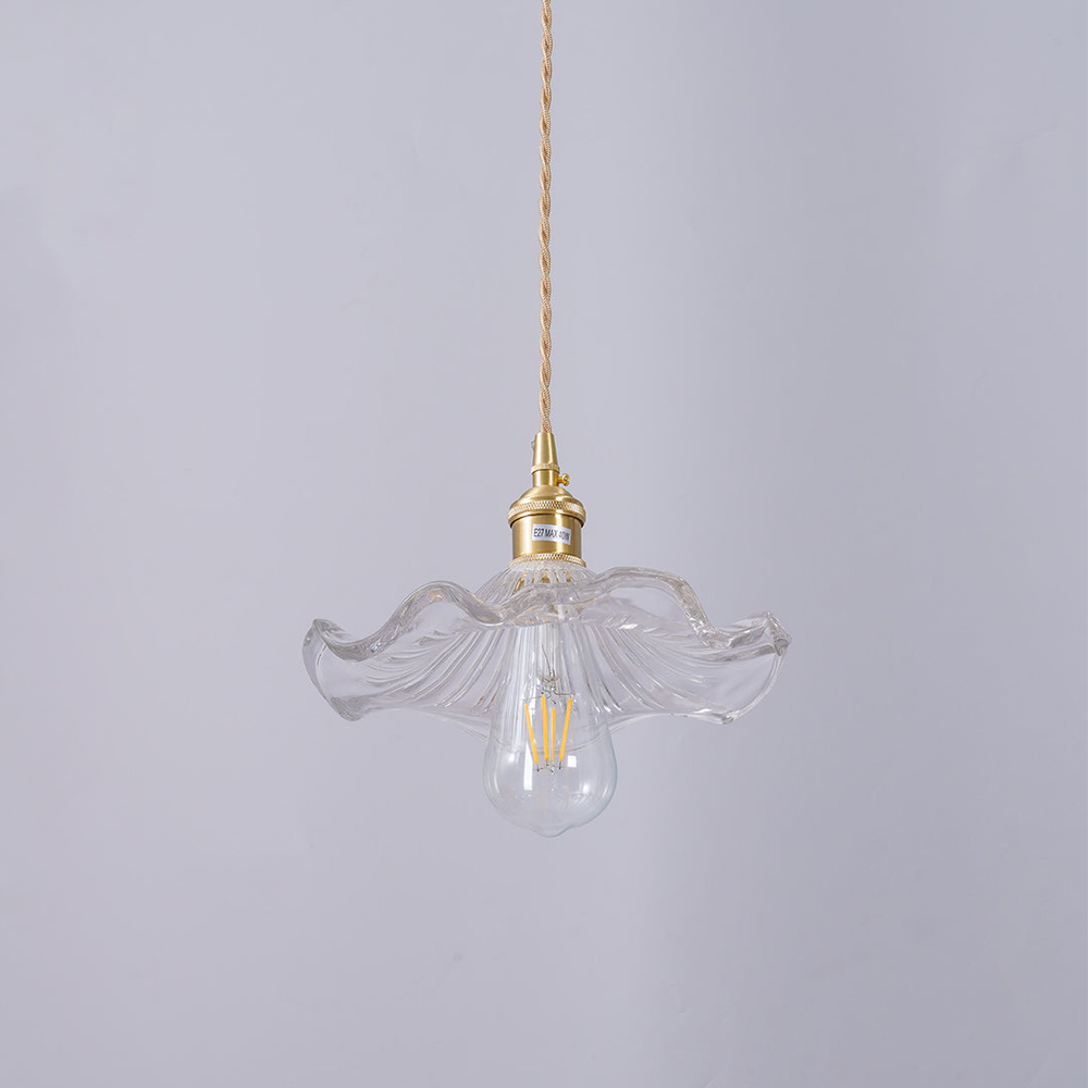 Glass Pendant Light - Elegant Floral LED Ceiling Fixture
