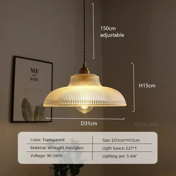 NostalgiaGlow Glass Pendant Light | Retro LED Fixture