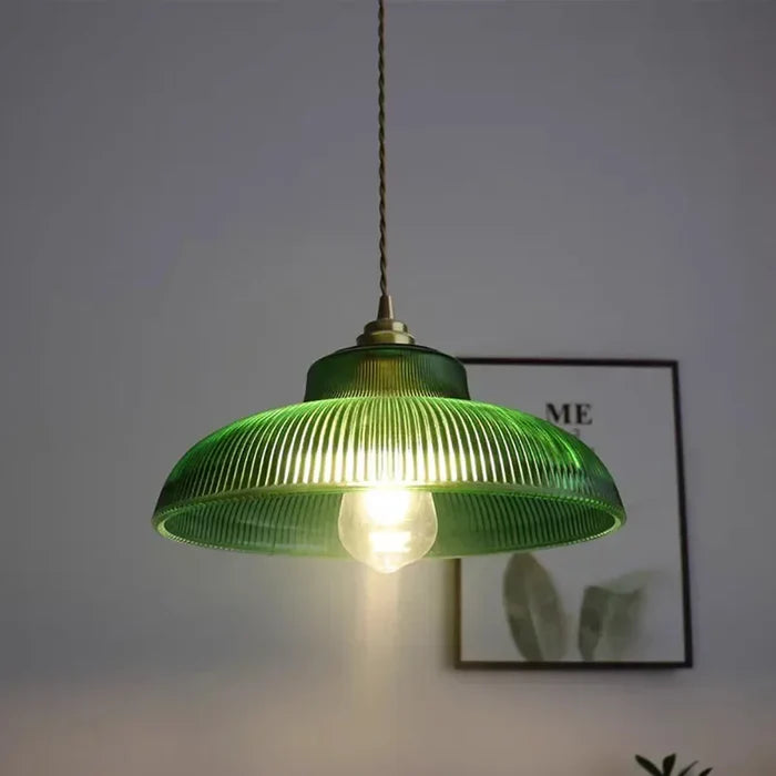 NostalgiaGlow Glass Pendant Light | Retro LED Fixture