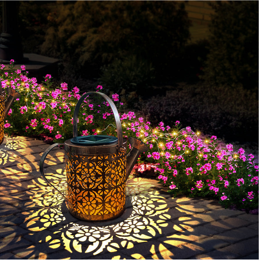 Solar-Powered Waterfall Garden Light