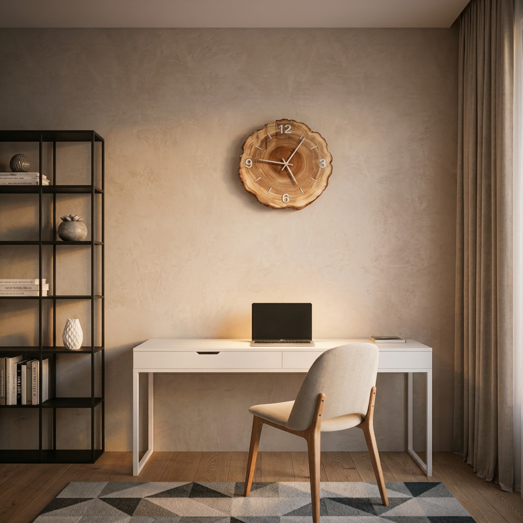 Horloge Murale Silencieuse en Bois – Design Apparence Naturelle