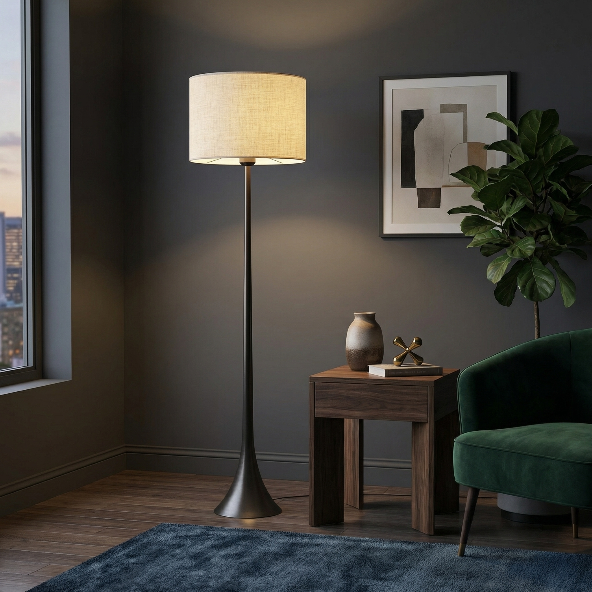 Lampadaire Anderos en Soie – Design Minimaliste