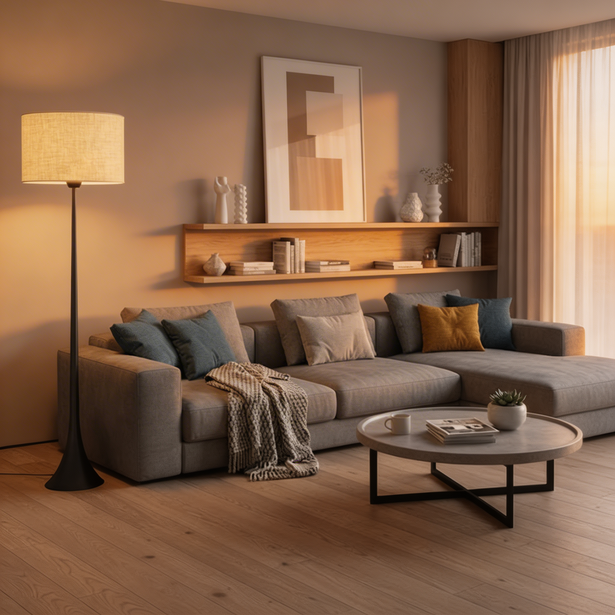 Lampadaire Anderos en Soie – Design Minimaliste