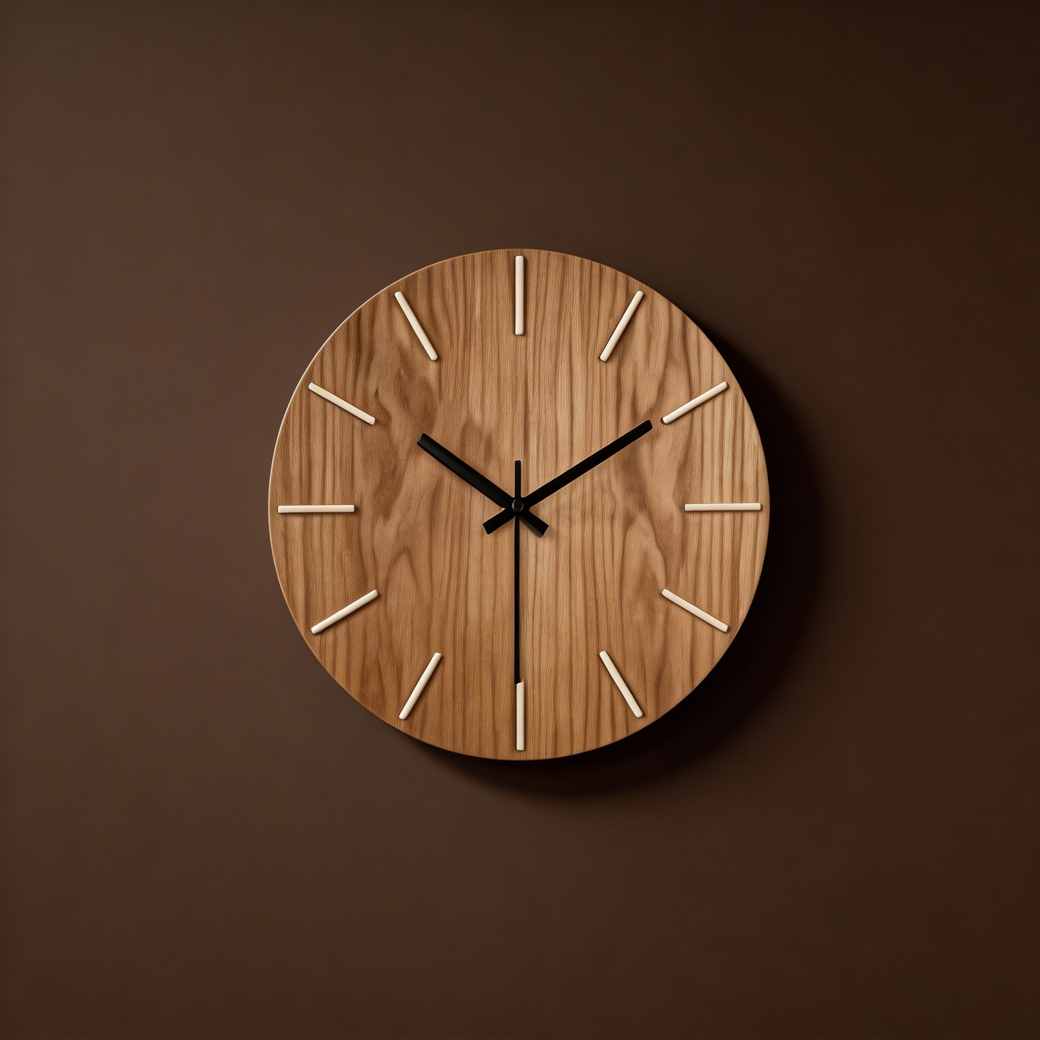 Horloge Murale Silencieuse Minimaliste en Bois – Chêne Massif
