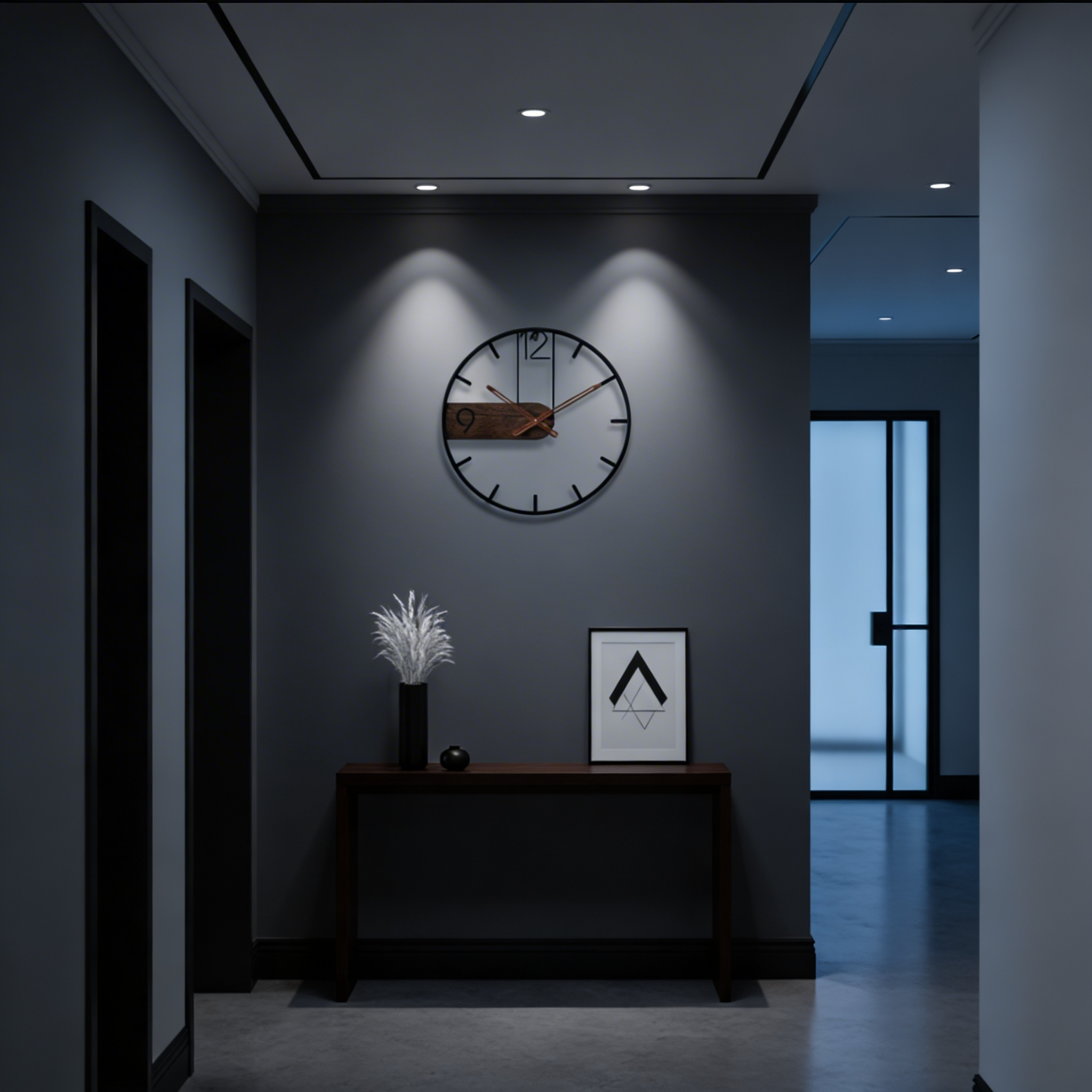 Horloge Murale Chic Silencieuse – Design Noyer & Métal