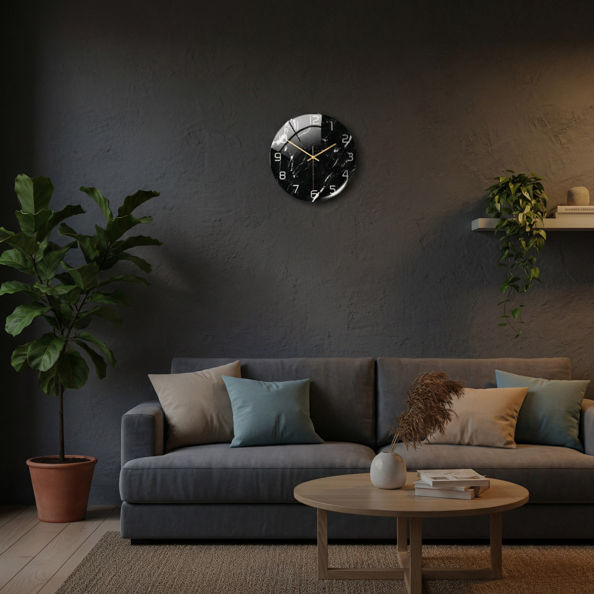 Horloge Murale Silencieuse Effet Marbre – Design Moderne