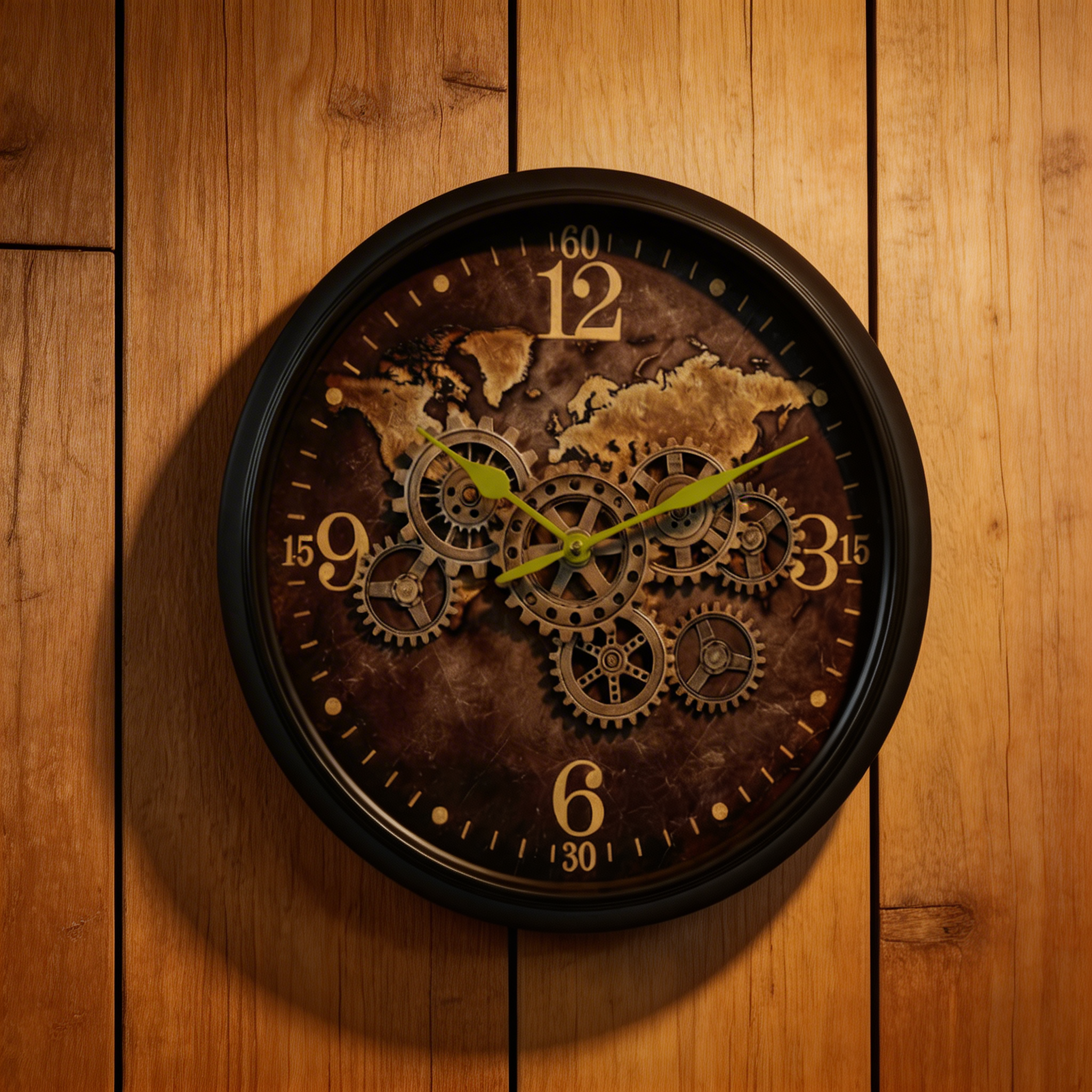 Horloge Murale Mécanique – Design à Engrenages Industriels