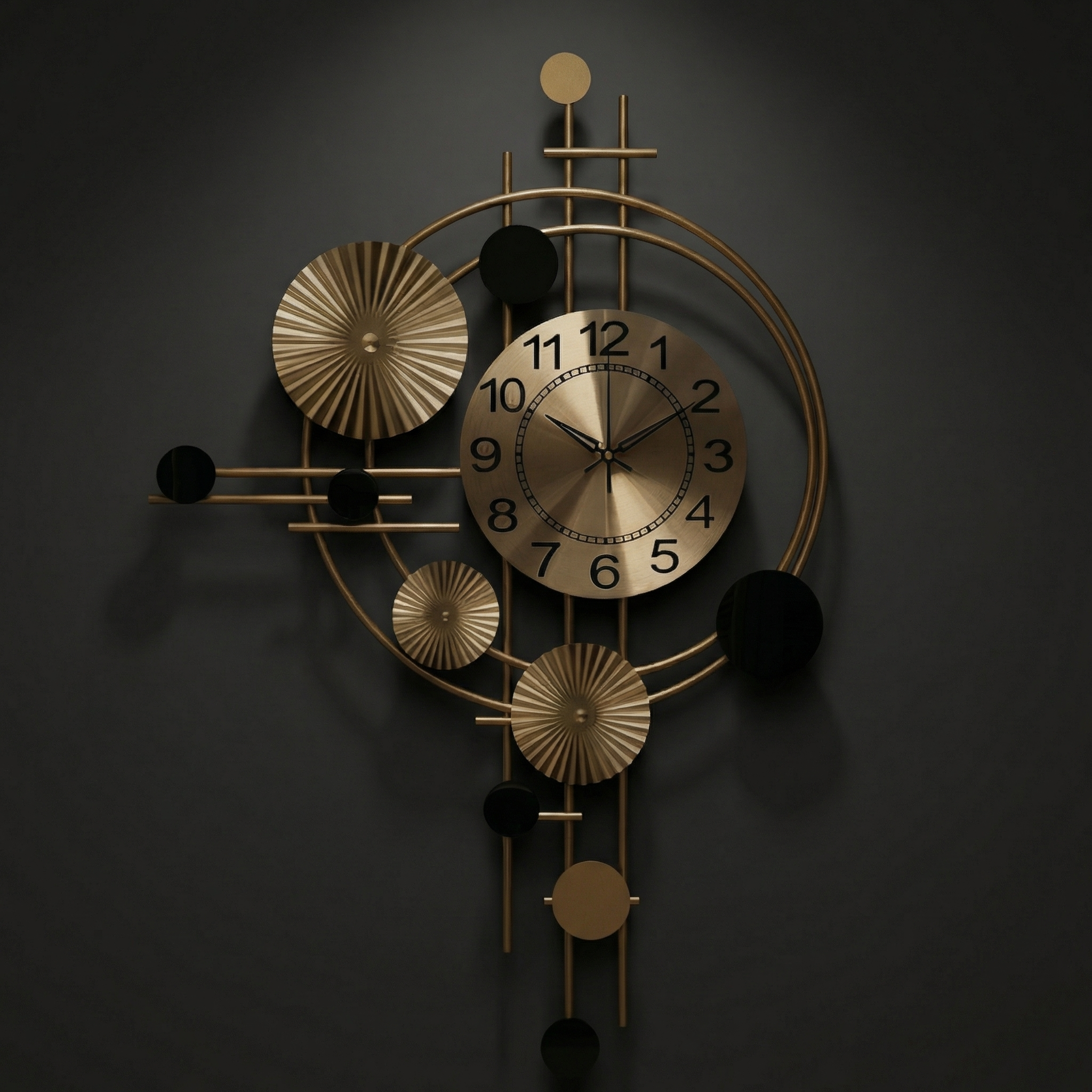 Horloge Murale Design Silencieux Moderne – Cadre Ouvert en Métal