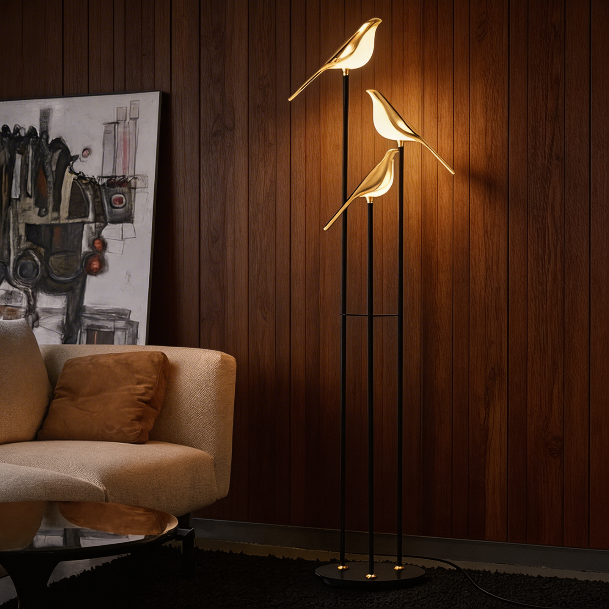 Lampe sur pied MrBird – Design sculptural contemporain