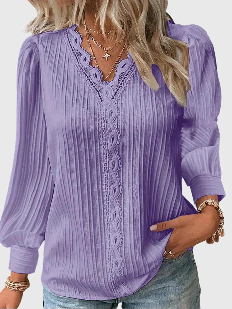 Andie | Elegante V-Ausschnitt Pullover-Bluse