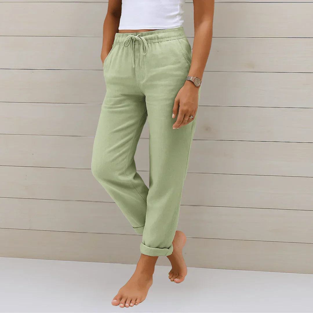 STRETCH LINNEN BROEK VOOR DAMES