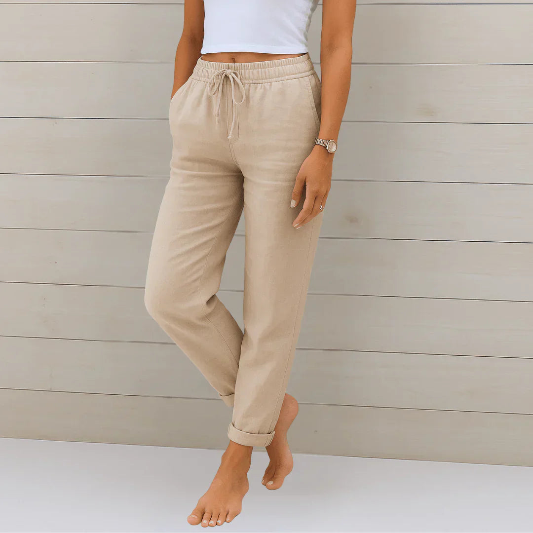 STRETCH LINNEN BROEK VOOR DAMES