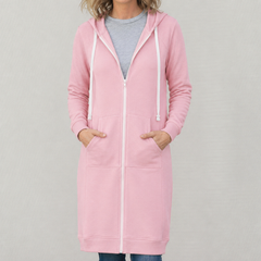 Veronica | Langer Kapuzenpullover mit Reißverschluss