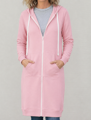 Veronica | Langer Kapuzenpullover mit Reißverschluss
