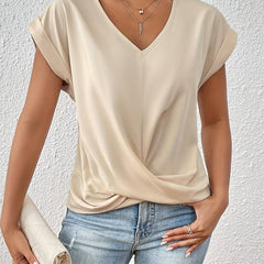 ELEGANTE T-SHIRT MET V-HALS VOOR VROUWEN
