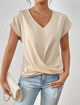 ELEGANTE T-SHIRT MET V-HALS VOOR VROUWEN