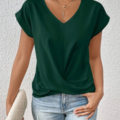 ELEGANTE T-SHIRT MET V-HALS VOOR VROUWEN