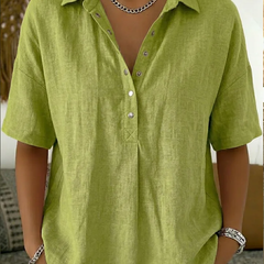 BLOUSE MET V-HALS EN KNOPEN VOOR VROUWEN