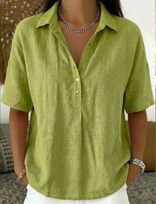 BLOUSE MET V-HALS EN KNOPEN VOOR VROUWEN
