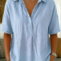 BLOUSE MET V-HALS EN KNOPEN VOOR VROUWEN