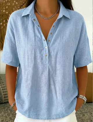 BLOUSE MET V-HALS EN KNOPEN VOOR VROUWEN