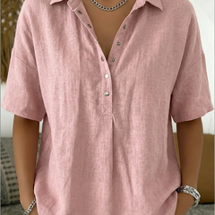 BLOUSE MET V-HALS EN KNOPEN VOOR VROUWEN