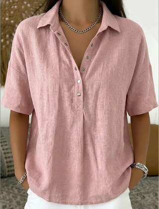 BLOUSE MET V-HALS EN KNOPEN VOOR VROUWEN