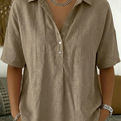 BLOUSE MET V-HALS EN KNOPEN VOOR VROUWEN