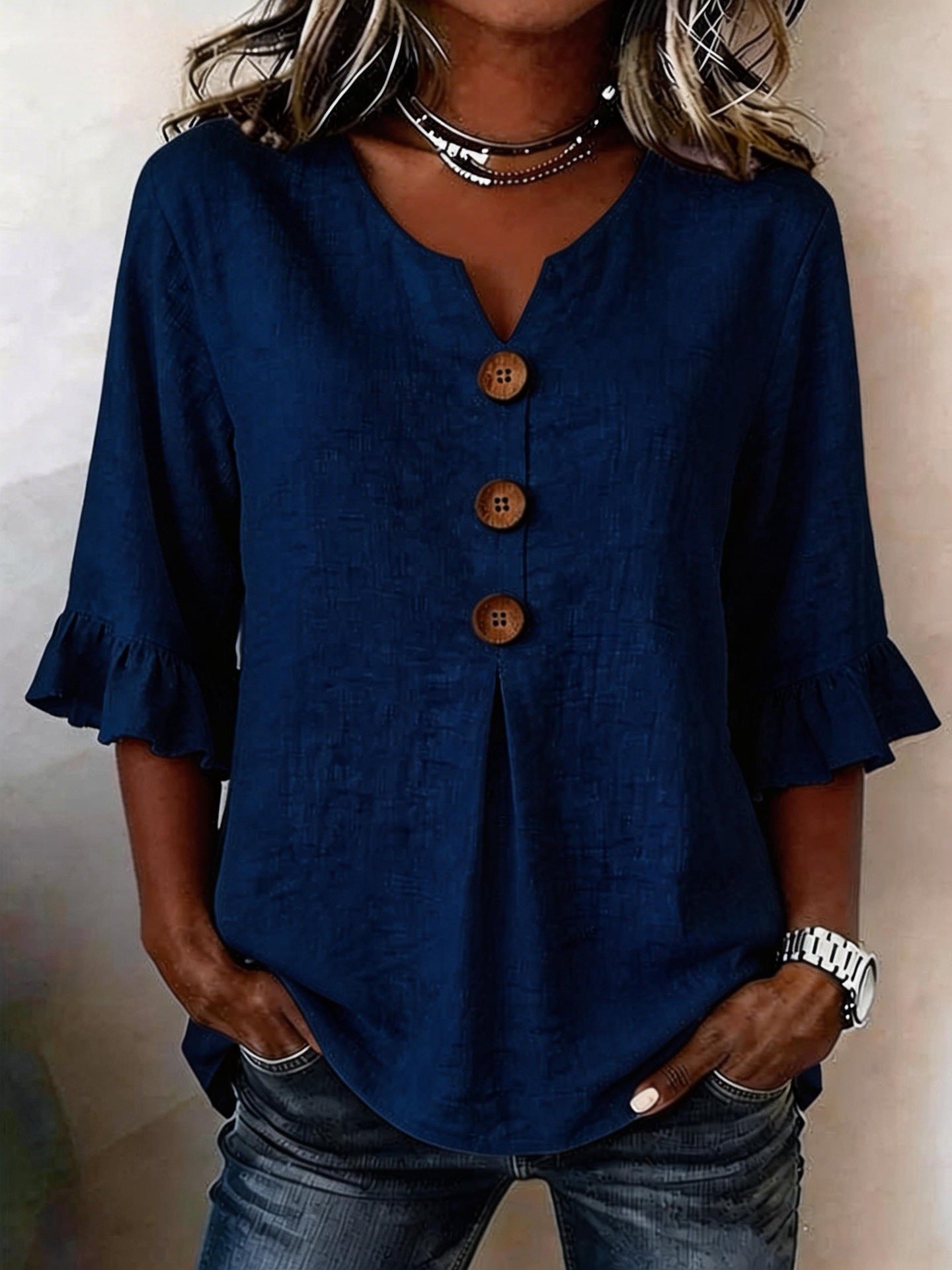 ROMANTISCHE BLOUSE MET RUFFLES VOOR VROUWEN