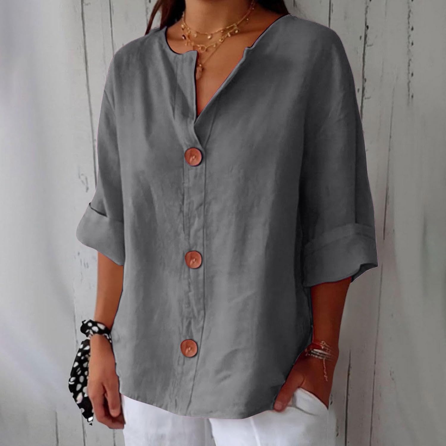 SHIRT MET V-HALS VOOR VROUWEN
