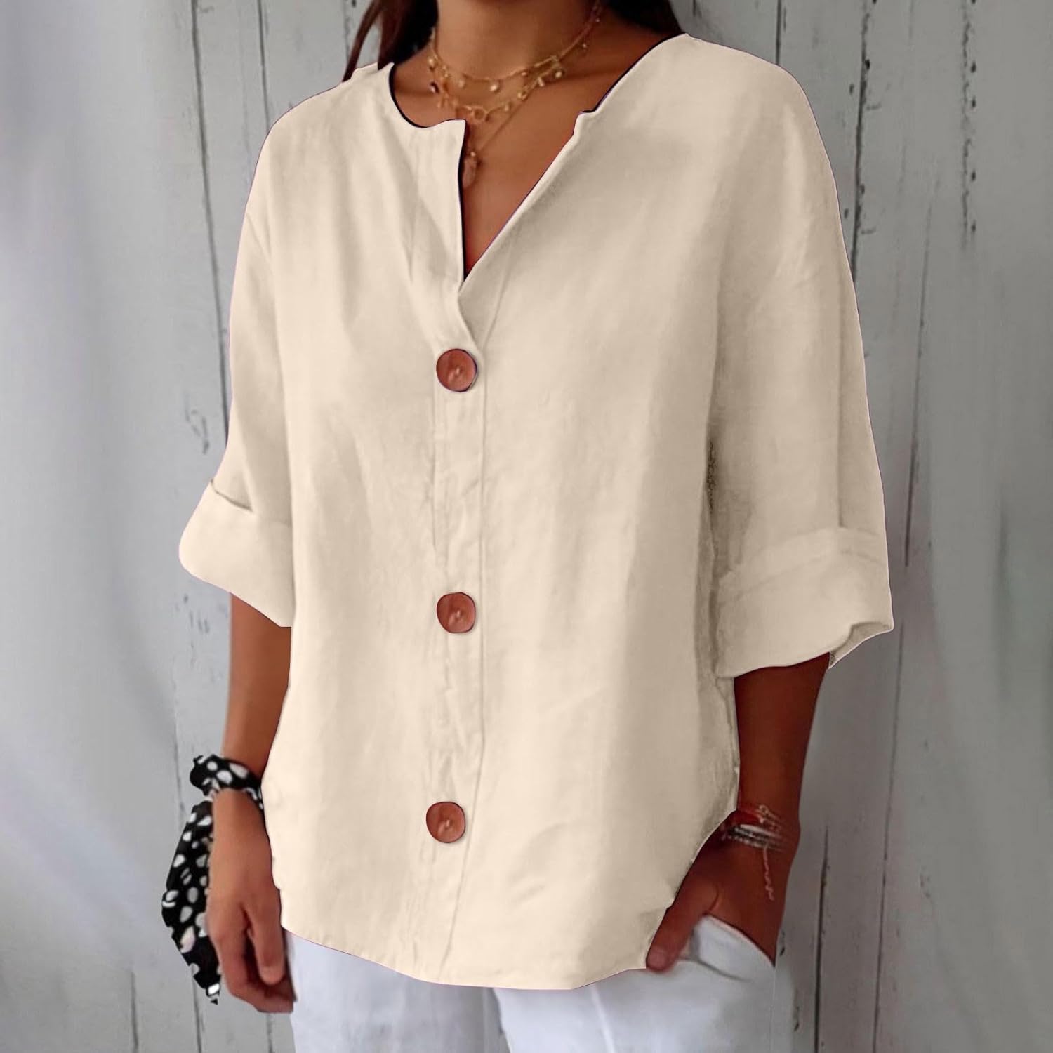 SHIRT MET V-HALS VOOR VROUWEN