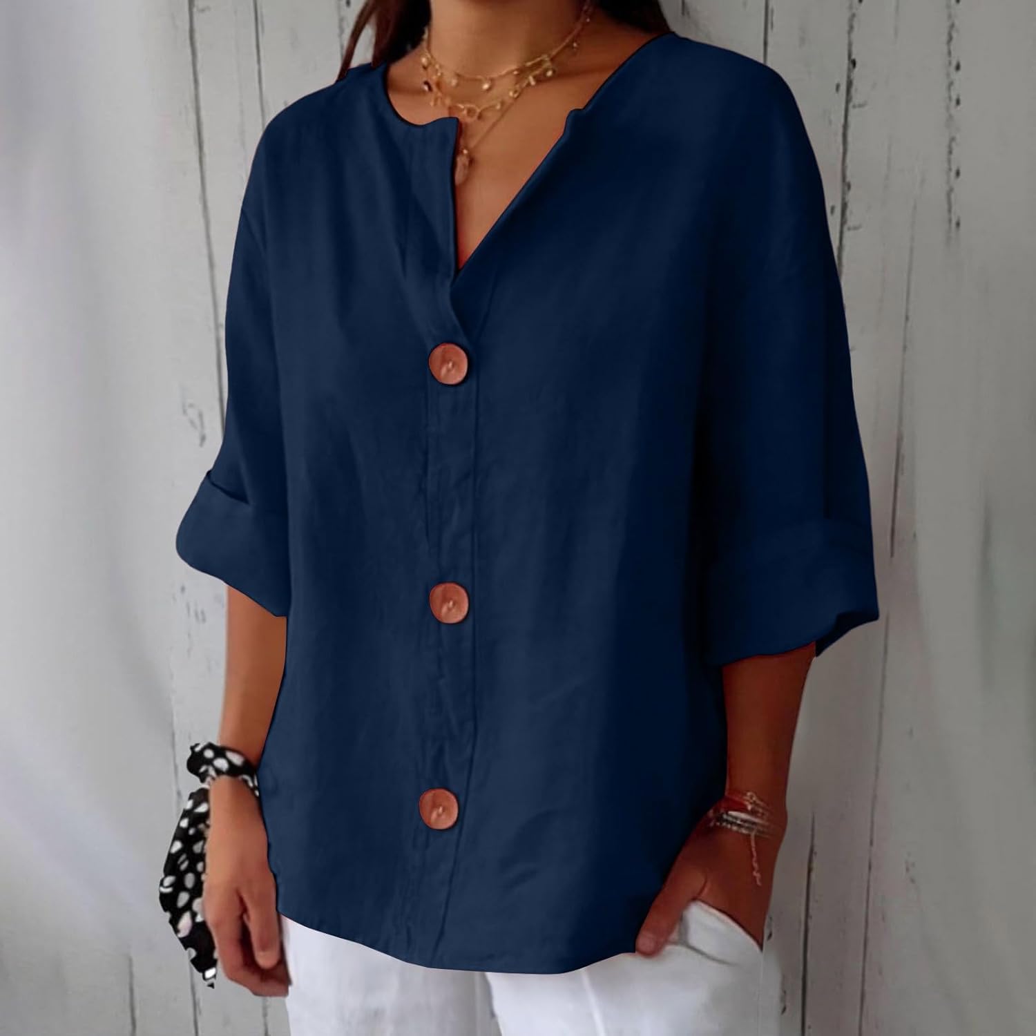 SHIRT MET V-HALS VOOR VROUWEN