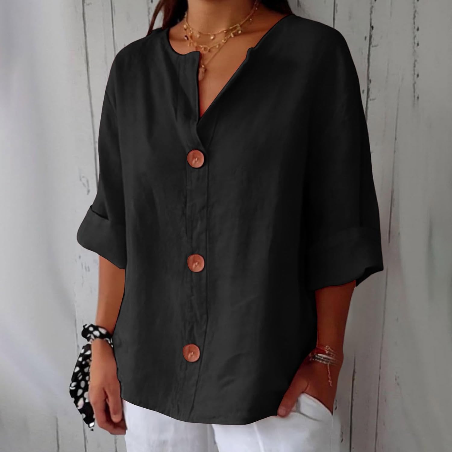 SHIRT MET V-HALS VOOR VROUWEN
