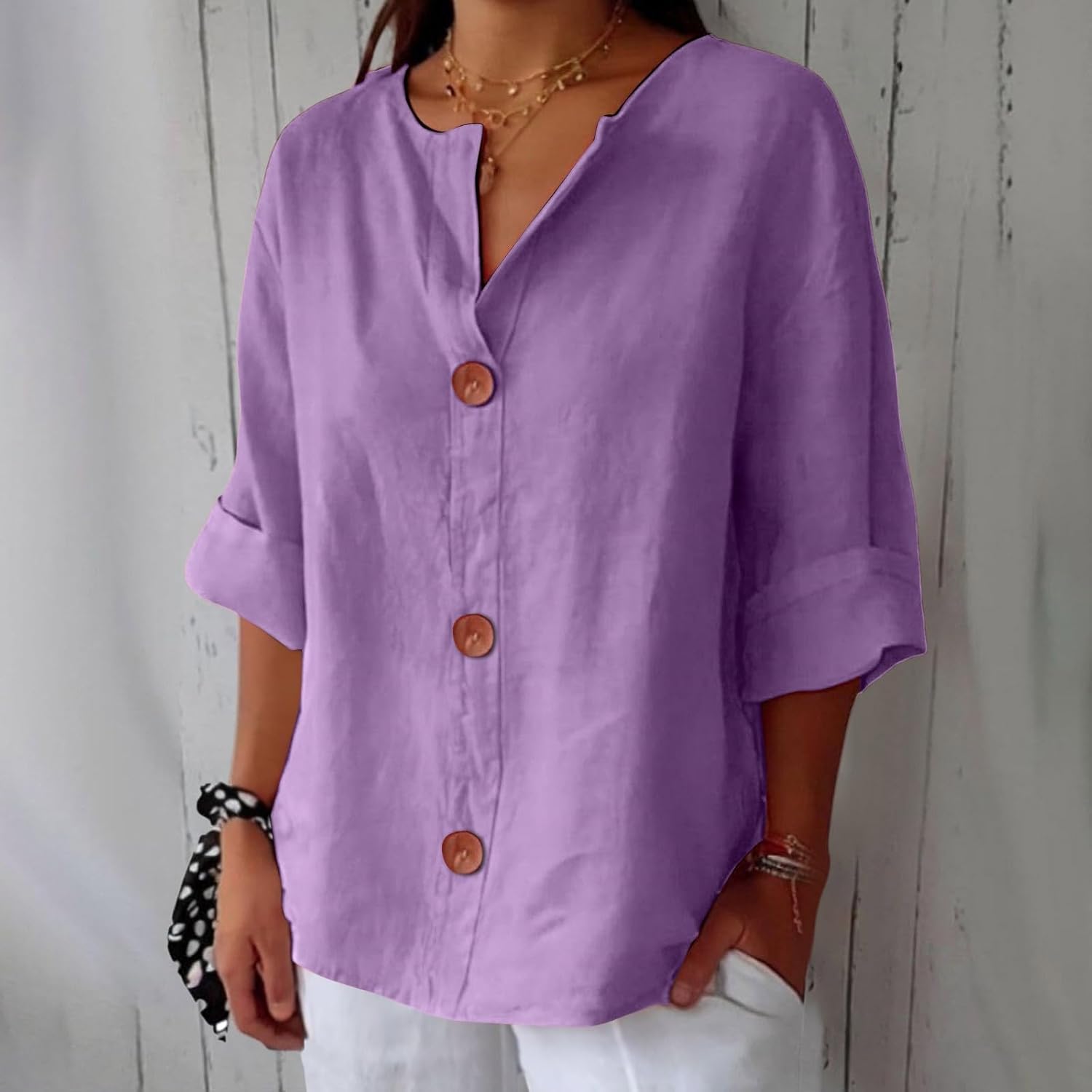 SHIRT MET V-HALS VOOR VROUWEN