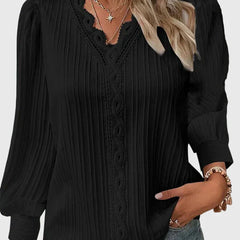 Andie | Elegante V-Ausschnitt Pullover-Bluse