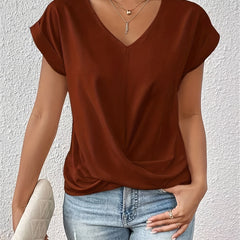 ELEGANTE T-SHIRT MET V-HALS VOOR VROUWEN