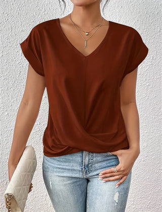 ELEGANTE T-SHIRT MET V-HALS VOOR VROUWEN