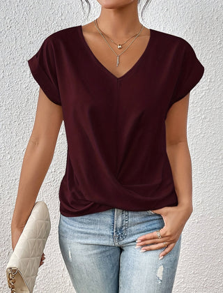 ELEGANTE T-SHIRT MET V-HALS VOOR VROUWEN