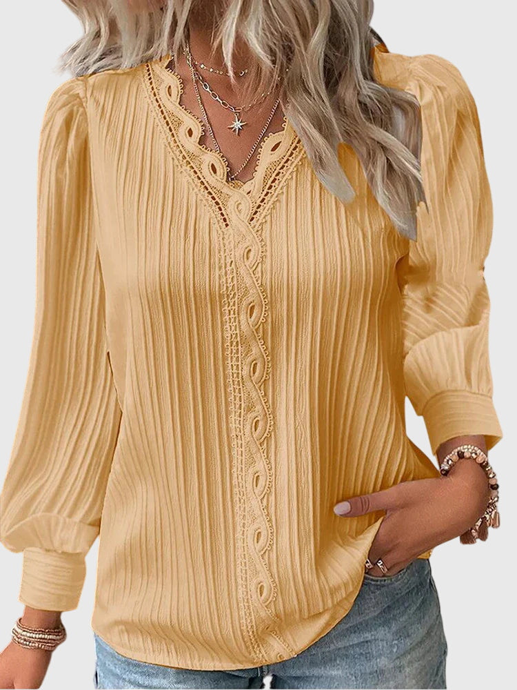 Andie | Elegante V-Ausschnitt Pullover-Bluse