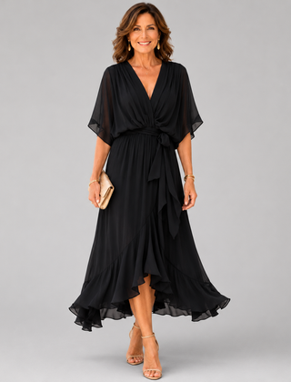 ELEGANTE MAXI DRAPÉE JURK VOOR VROUWEN