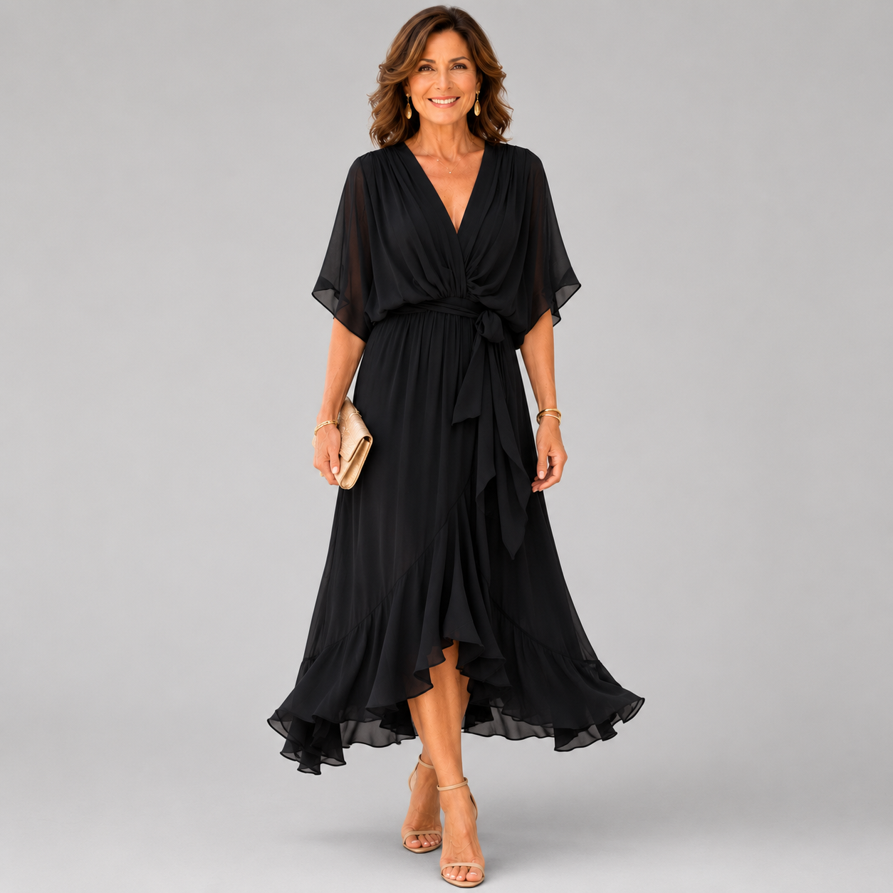 ELEGANTE MAXI DRAPÉE JURK VOOR VROUWEN
