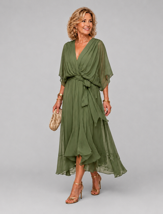 ELEGANTE MAXI DRAPÉE JURK VOOR VROUWEN