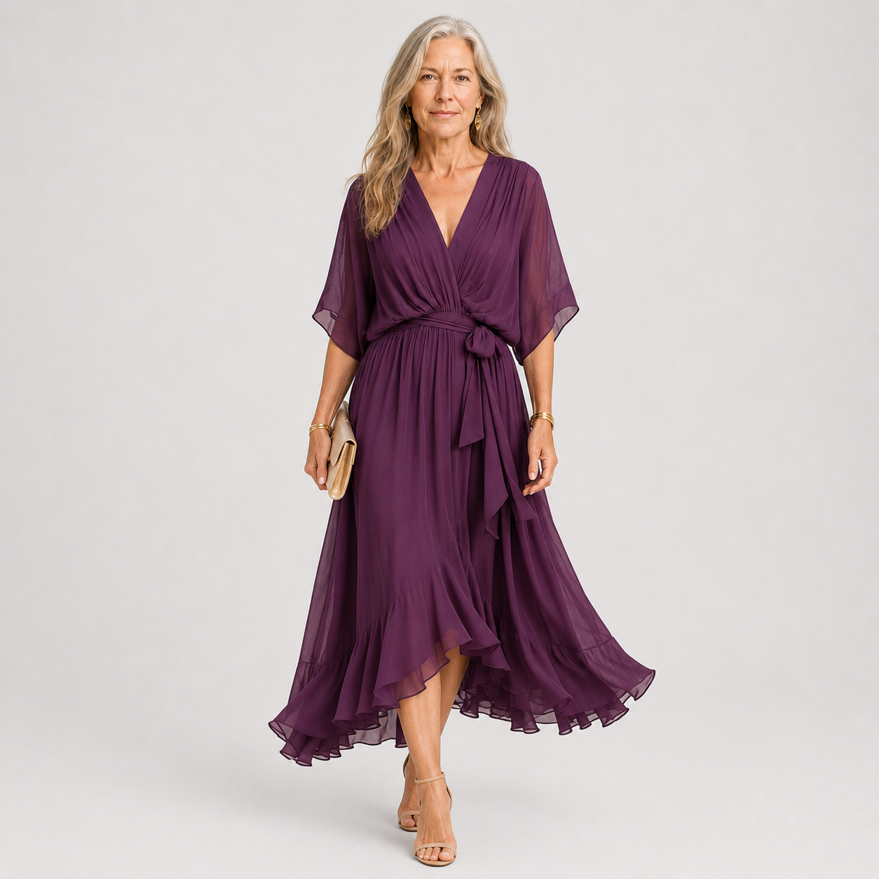 ELEGANTE MAXI DRAPÉE JURK VOOR VROUWEN