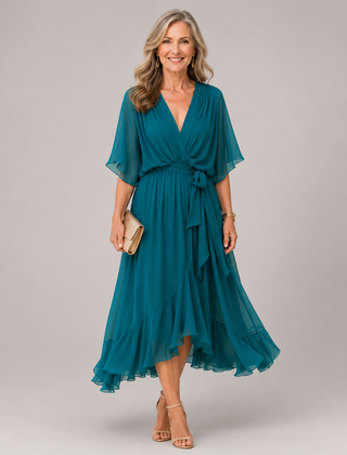 ELEGANTE MAXI DRAPÉE JURK VOOR VROUWEN