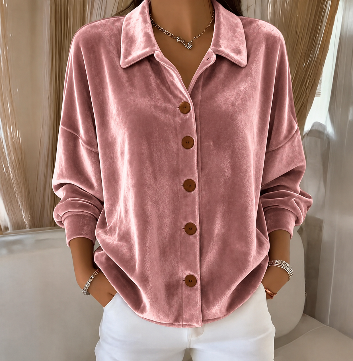 ELEGANTE TOP MET KNOPEN VOOR VROUWEN