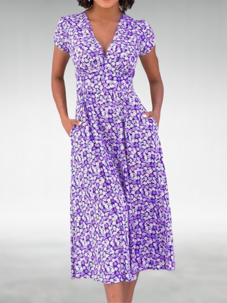 Women’s Summer V-Neck Dress | Midi