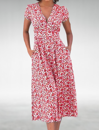 Women’s Summer V-Neck Dress | Midi